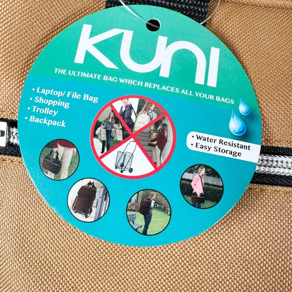 Kuni‎ 4 in 1 Versatile Bag Cognac Convertible Backpack Shoulder Laptop NWT